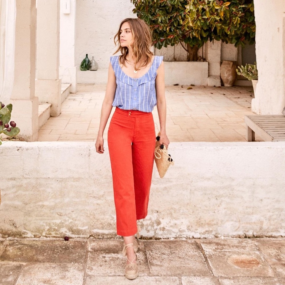 SEZANE June Cropped Denim Pants